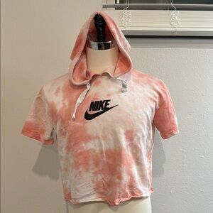 Nike Pink and White Tie-Dye Sweatshirt